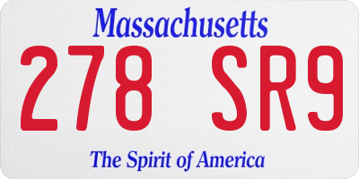 MA license plate 278SR9