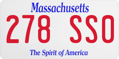 MA license plate 278SS0