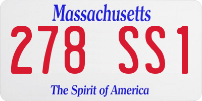 MA license plate 278SS1