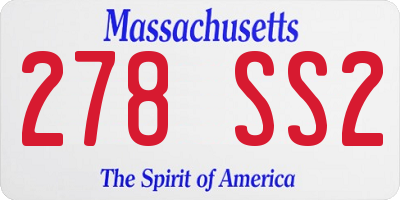 MA license plate 278SS2