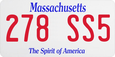 MA license plate 278SS5