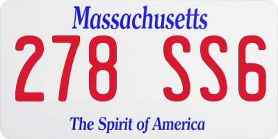 MA license plate 278SS6