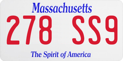 MA license plate 278SS9