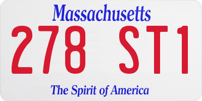 MA license plate 278ST1