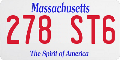 MA license plate 278ST6