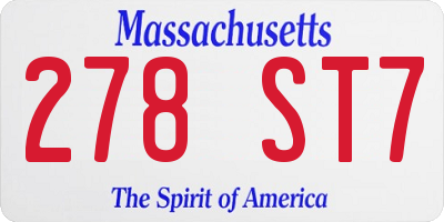 MA license plate 278ST7