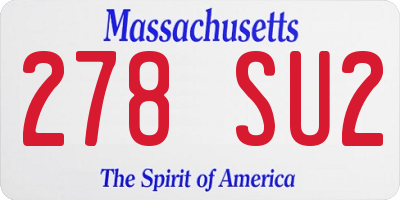 MA license plate 278SU2