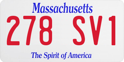 MA license plate 278SV1