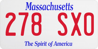 MA license plate 278SX0