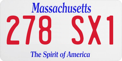 MA license plate 278SX1