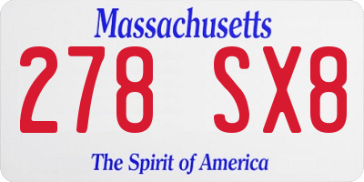 MA license plate 278SX8