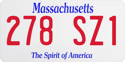 MA license plate 278SZ1