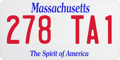 MA license plate 278TA1