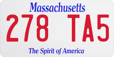 MA license plate 278TA5