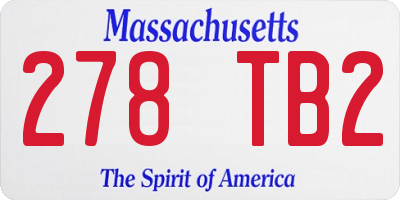 MA license plate 278TB2