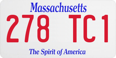MA license plate 278TC1