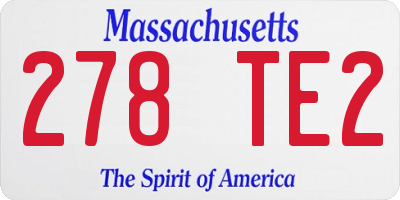 MA license plate 278TE2