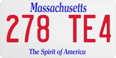 MA license plate 278TE4