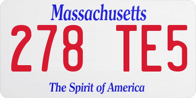 MA license plate 278TE5