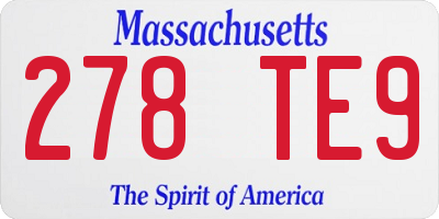 MA license plate 278TE9