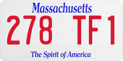 MA license plate 278TF1