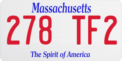 MA license plate 278TF2