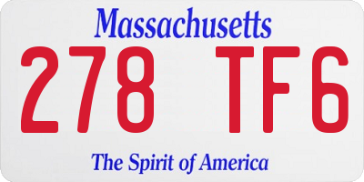 MA license plate 278TF6