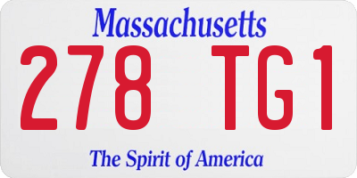 MA license plate 278TG1