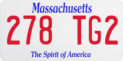 MA license plate 278TG2