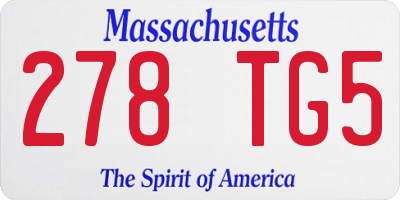 MA license plate 278TG5