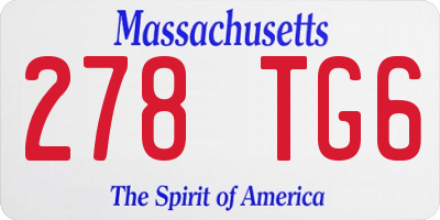 MA license plate 278TG6