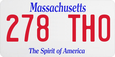 MA license plate 278TH0