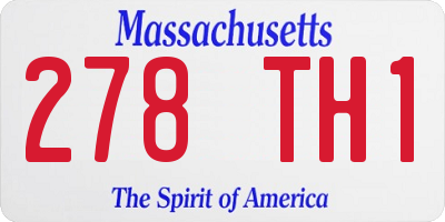 MA license plate 278TH1