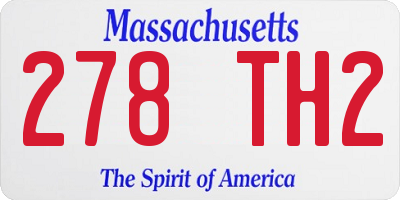 MA license plate 278TH2