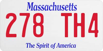 MA license plate 278TH4