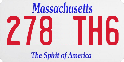 MA license plate 278TH6