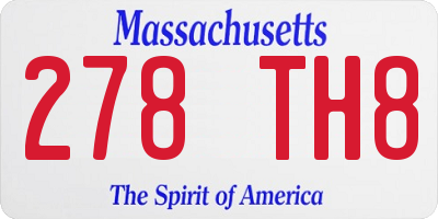 MA license plate 278TH8