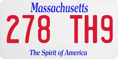 MA license plate 278TH9