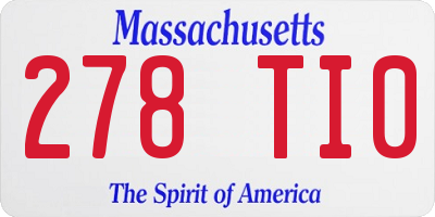MA license plate 278TI0