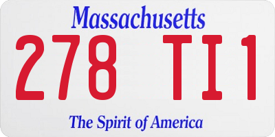 MA license plate 278TI1