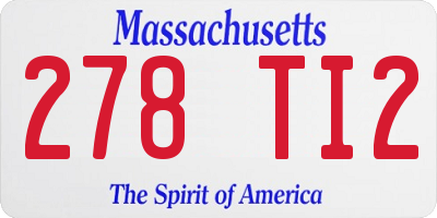 MA license plate 278TI2