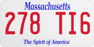 MA license plate 278TI6