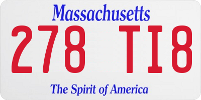 MA license plate 278TI8