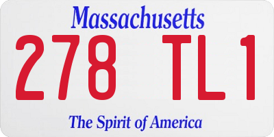 MA license plate 278TL1