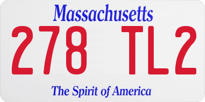 MA license plate 278TL2