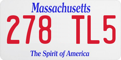 MA license plate 278TL5