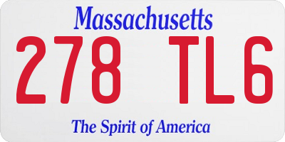 MA license plate 278TL6