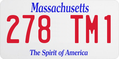 MA license plate 278TM1