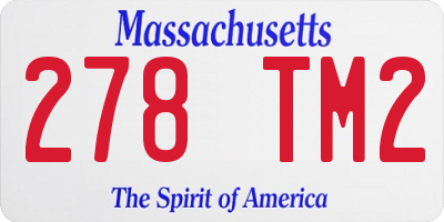 MA license plate 278TM2