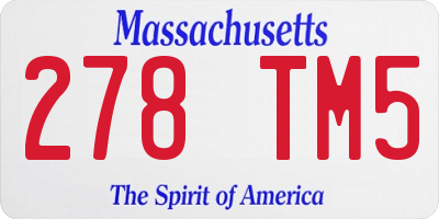 MA license plate 278TM5